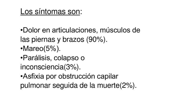 enfermedad descomprensiva sintomas de narcosis de nitrogeno en buzos -